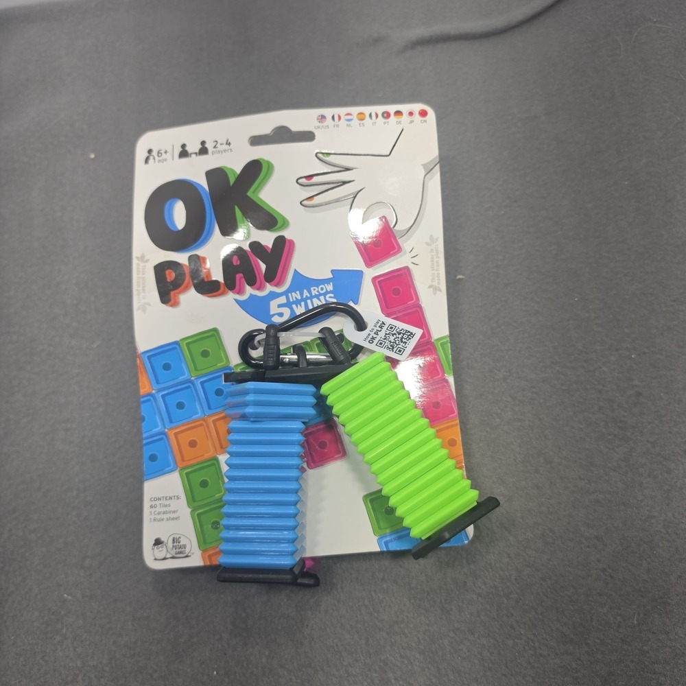 OK Play: 5 In A Row Wins The Ultimate Tile Keychain Travel Game 2 To 4 Players B